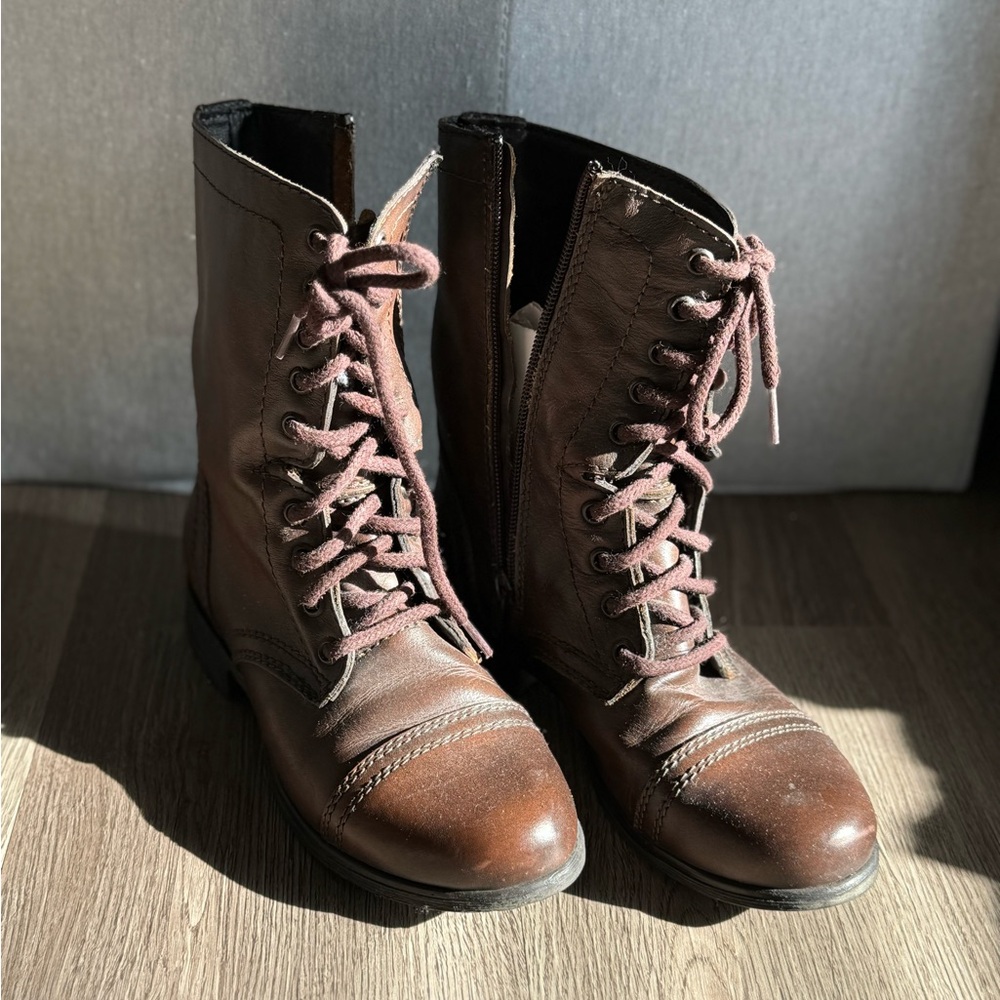 Steve Madden leather combat boots